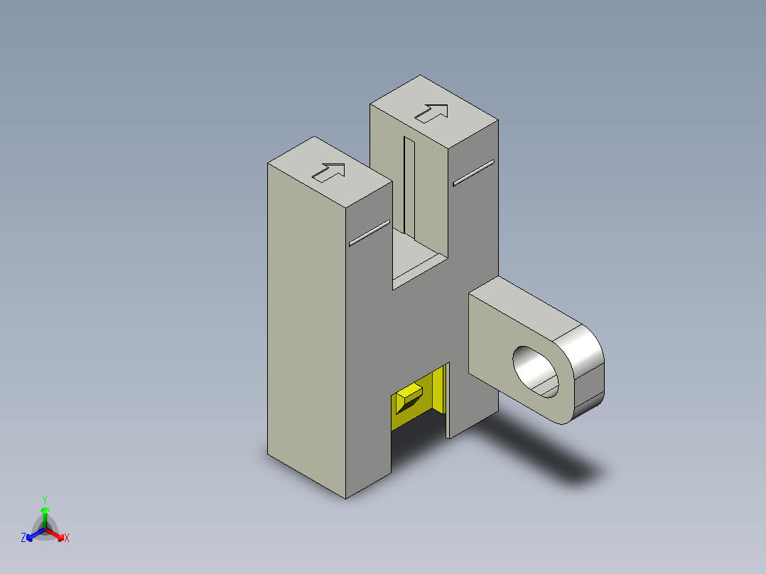 槽型光电传感器LU-T65_3D正等轴测图
