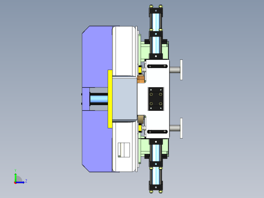 车桥桥壳焊接治具三维模型左视缩略图