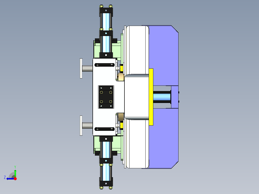 车桥桥壳焊接治具三维模型右视图