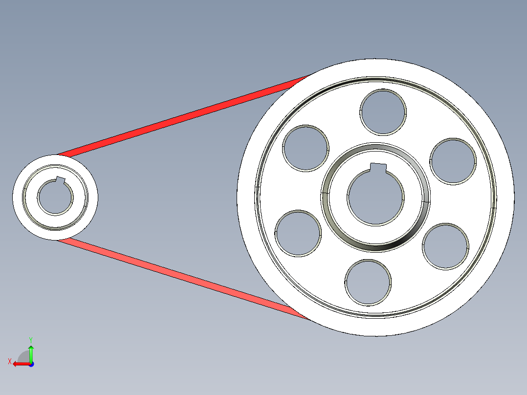 皮带和滑轮（设计 - 组装 ）--igs三维 3d模型设计图后视图