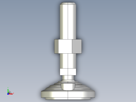 水平調整腳座(SUS製)LVF80-SUS-3D多系列多零件图纸模型前视缩略图