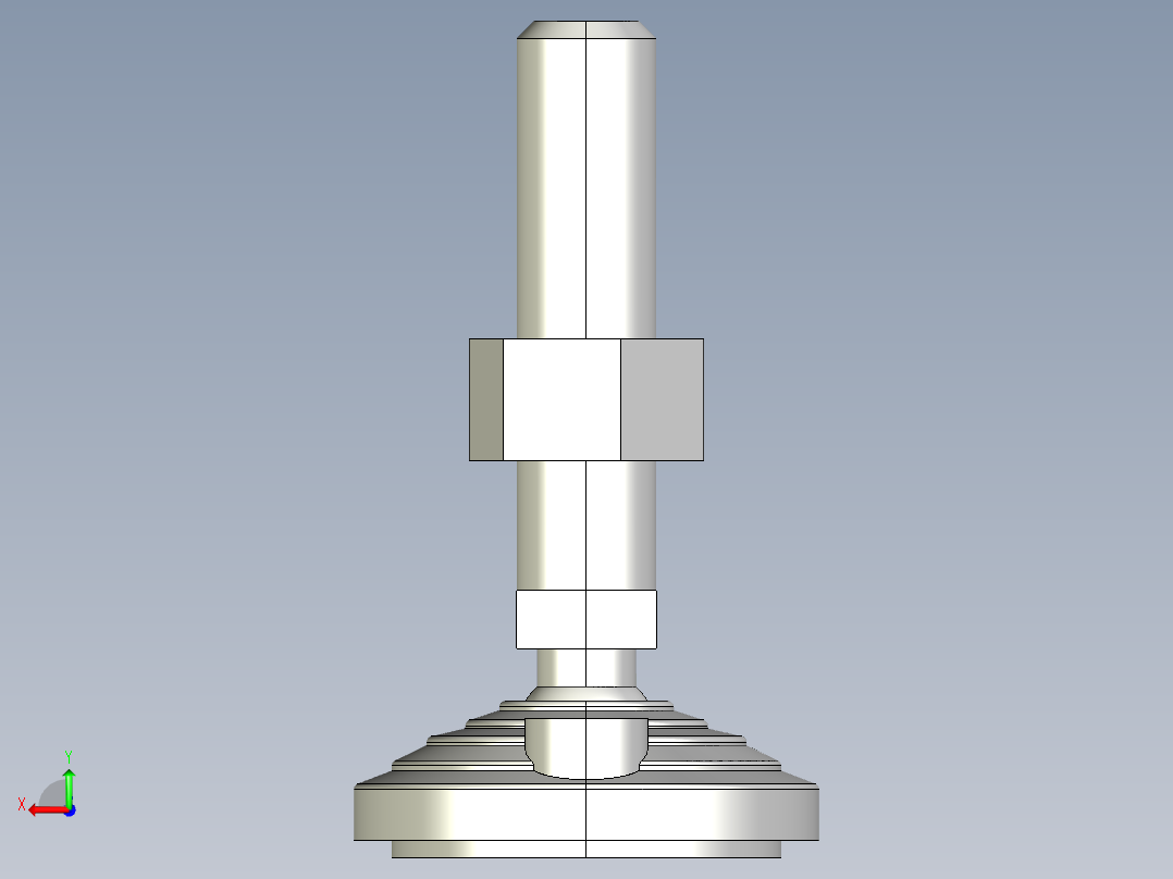 水平調整腳座(SUS製)LVF80-SUS-3D多系列多零件图纸模型后视图