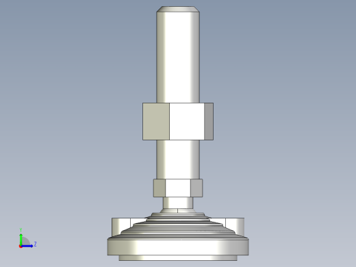 水平調整腳座(SUS製)LVF80-SUS-3D多系列多零件图纸模型左视缩略图