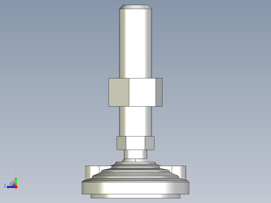 水平調整腳座(SUS製)LVF80-SUS-3D多系列多零件图纸模型右视图