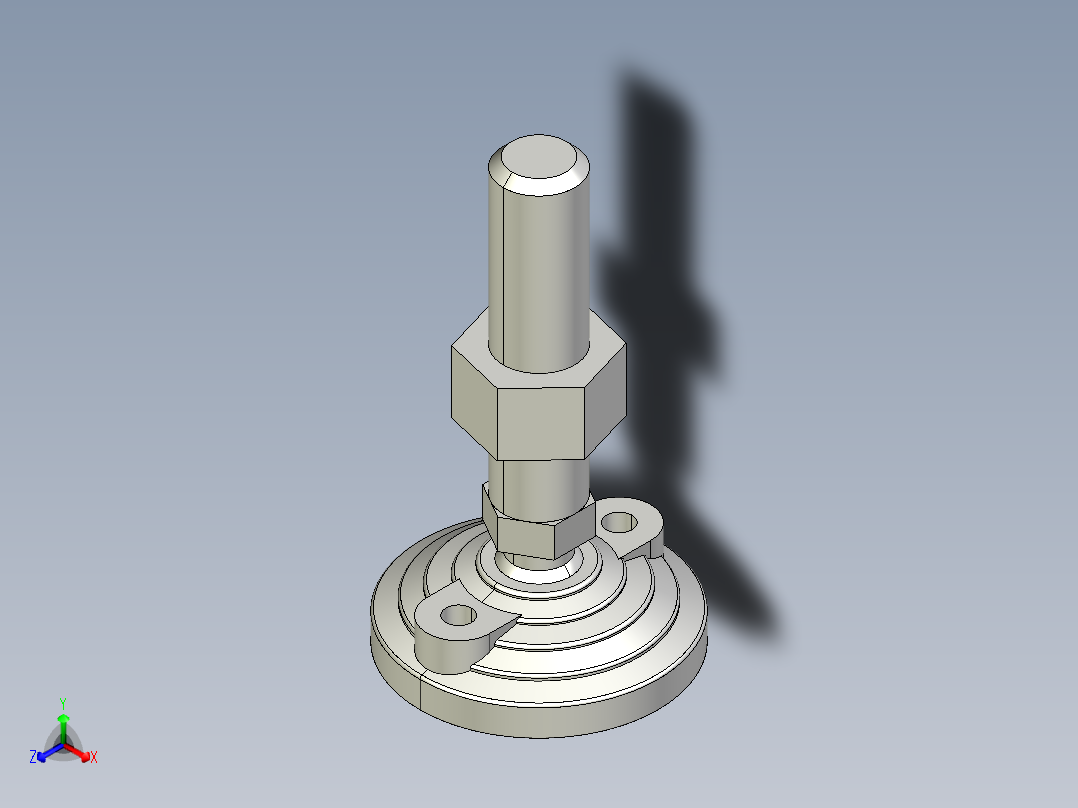 水平調整腳座(SUS製)LVF80-SUS-3D多系列多零件图纸模型正等轴测图