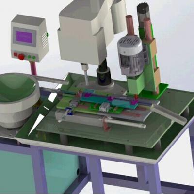 自动攻牙倒角一体机 非标自动化设备3D图纸3D模型