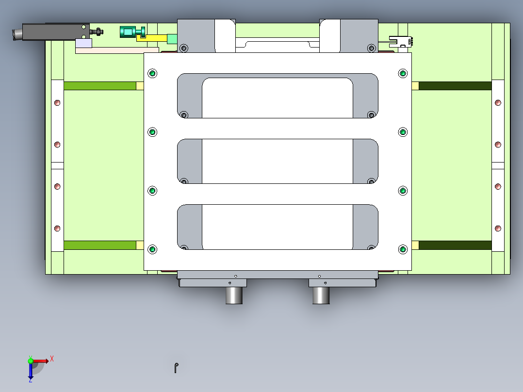 顶升料仓机构俯视图