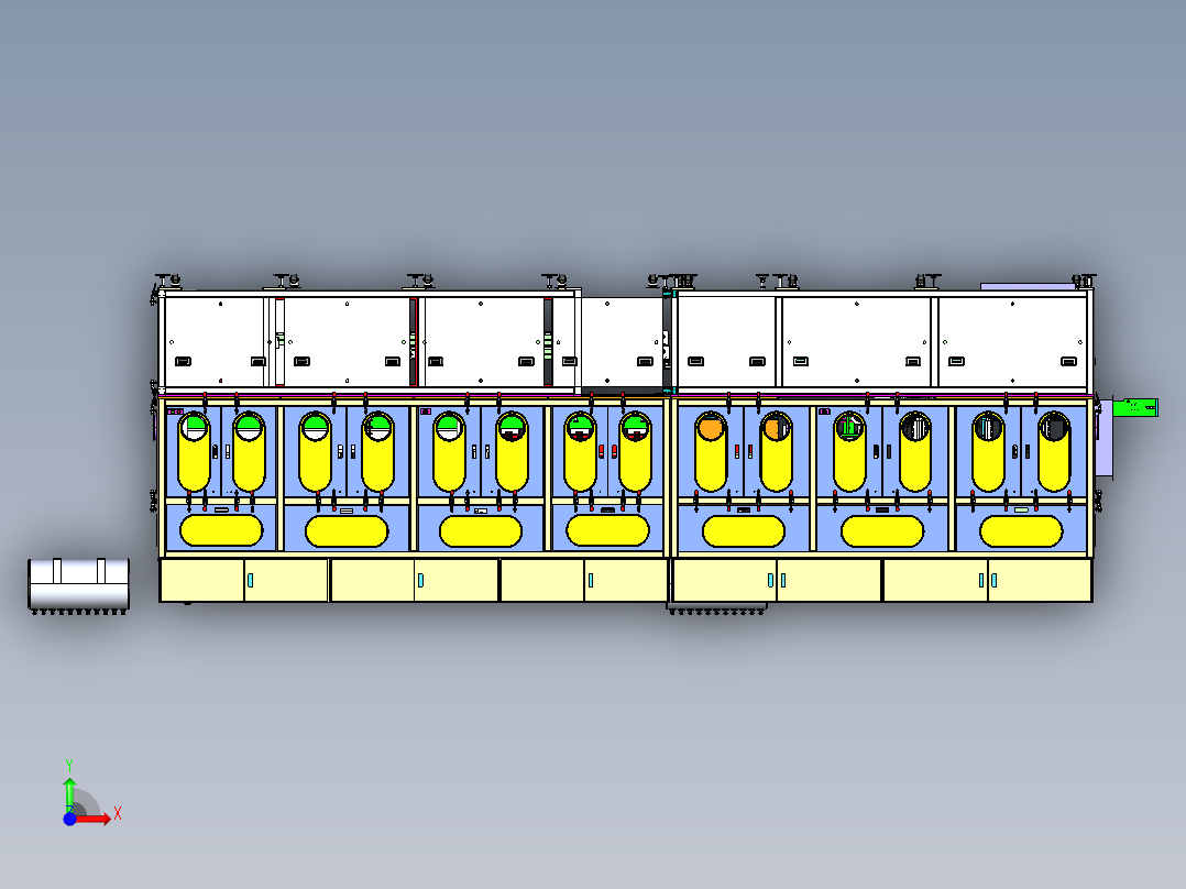 软包动力锂电池高效率真空注液封装机step前视图