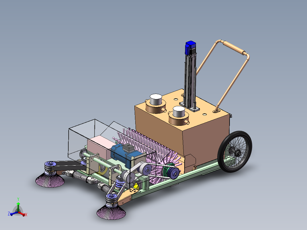 推动式路面垃圾清扫小车sw16可编辑