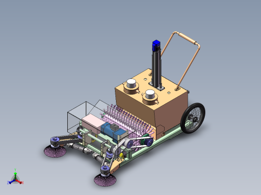 推动式路面垃圾清扫小车sw16可编辑正等轴测缩略图