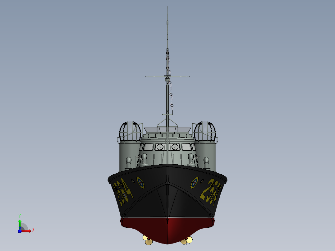 Vosper 73英尺高速快艇前视图