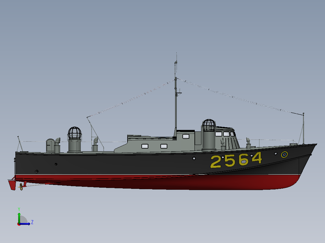 Vosper 73英尺高速快艇左视图