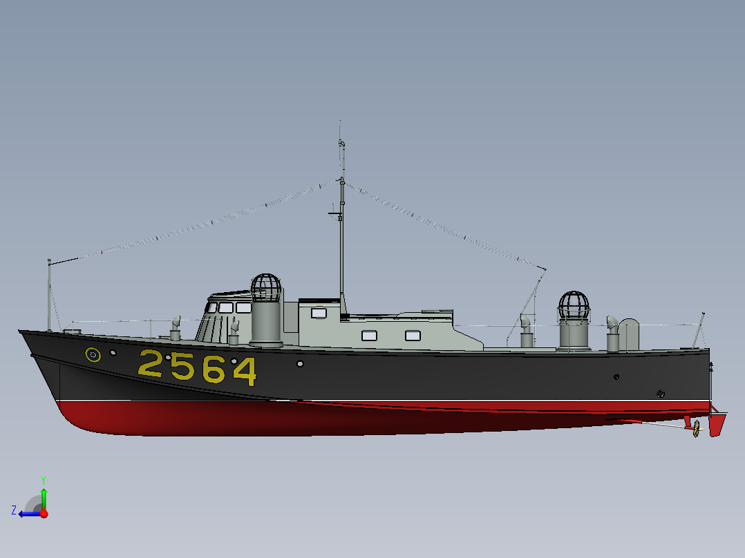 Vosper 73英尺高速快艇右视图