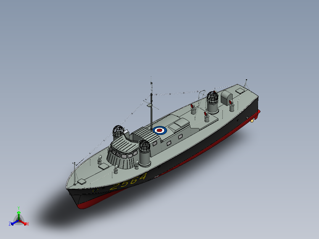 Vosper 73英尺高速快艇正等轴测图