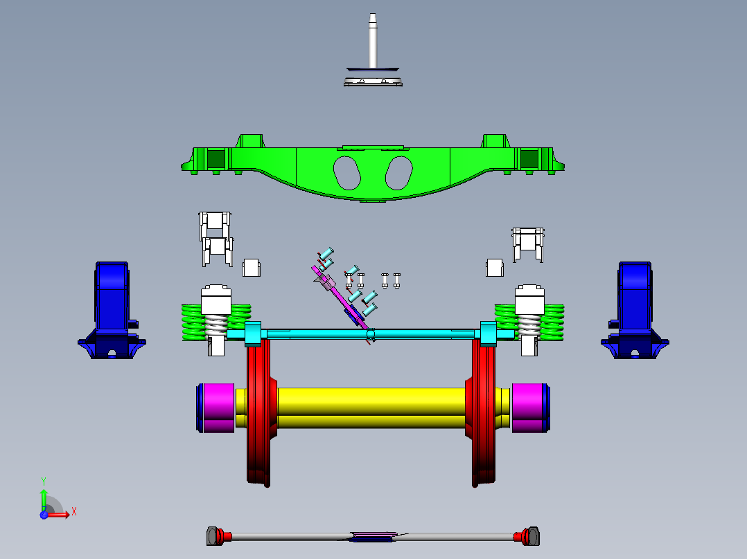 转K2型转向架前视图