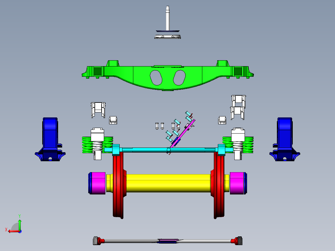 转K2型转向架后视图