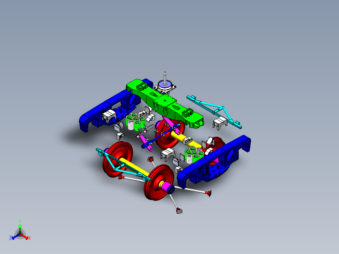 转K2型转向架正等轴测图