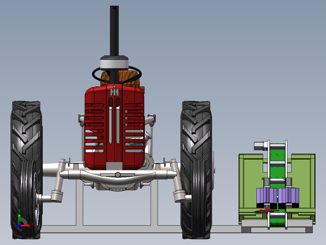 悬挂式自动化莴笋收割机前视图