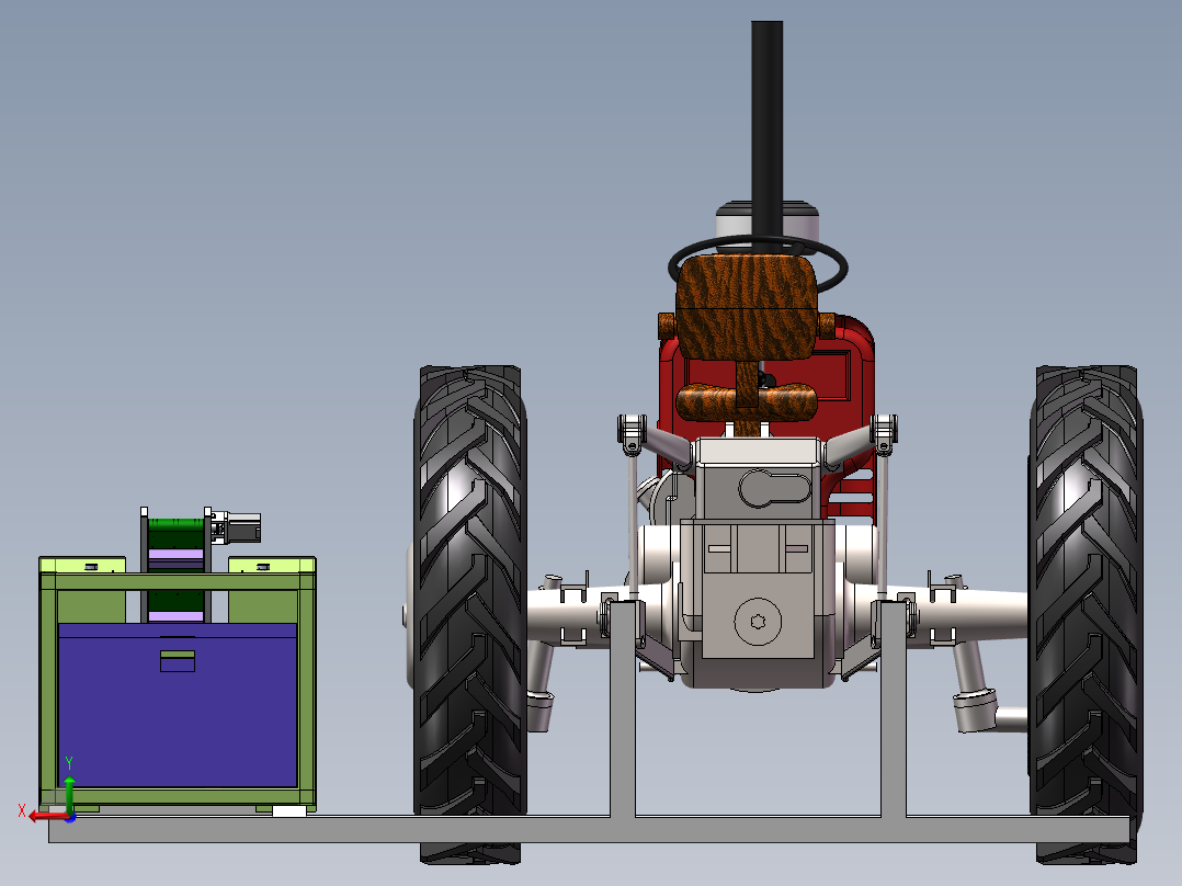 悬挂式自动化莴笋收割机后视图