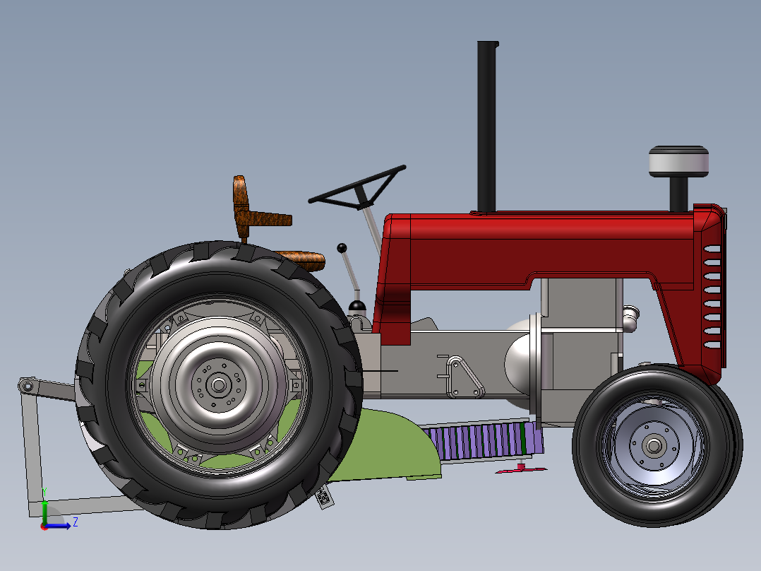 悬挂式自动化莴笋收割机左视图