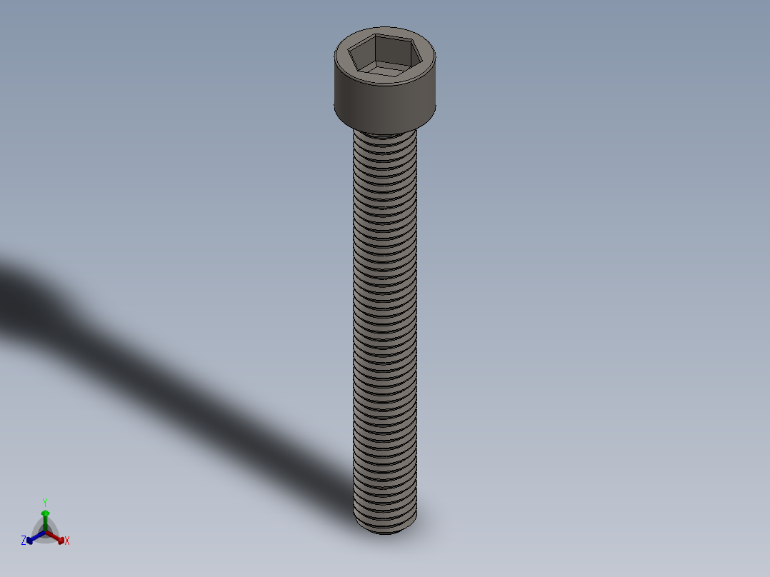 Screw_DIN_912_M10x80F_A2.SLDPRT公制内六角螺钉正等轴测图