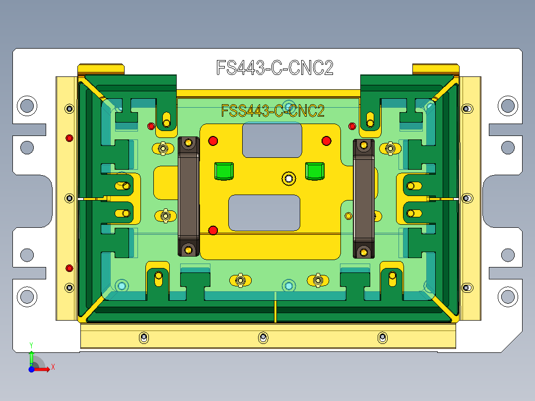 FS443-C笔记本CNC工装夹具三维模型-CNC2-190325前视图