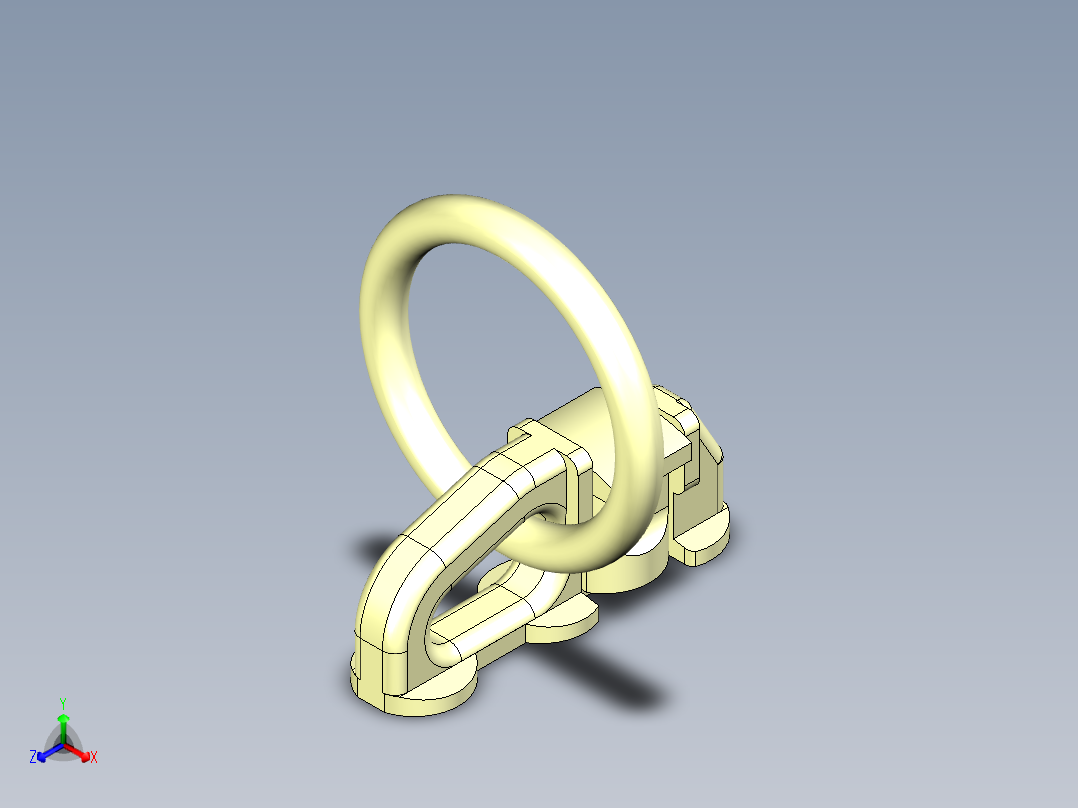 B3004531-D形环轨道支架正等轴测图