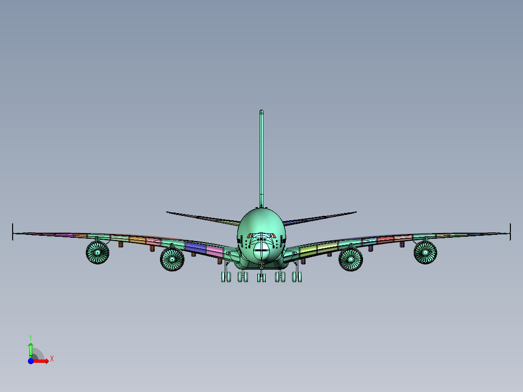 A380客机飞机前视图