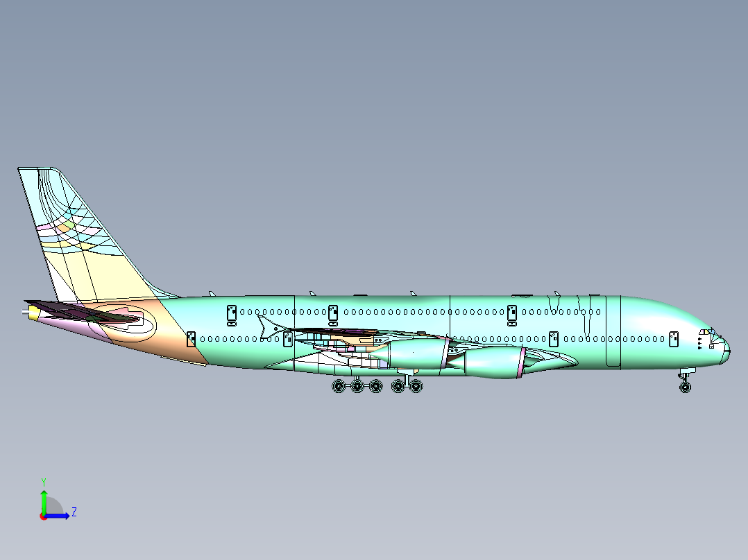 A380客机飞机左视图