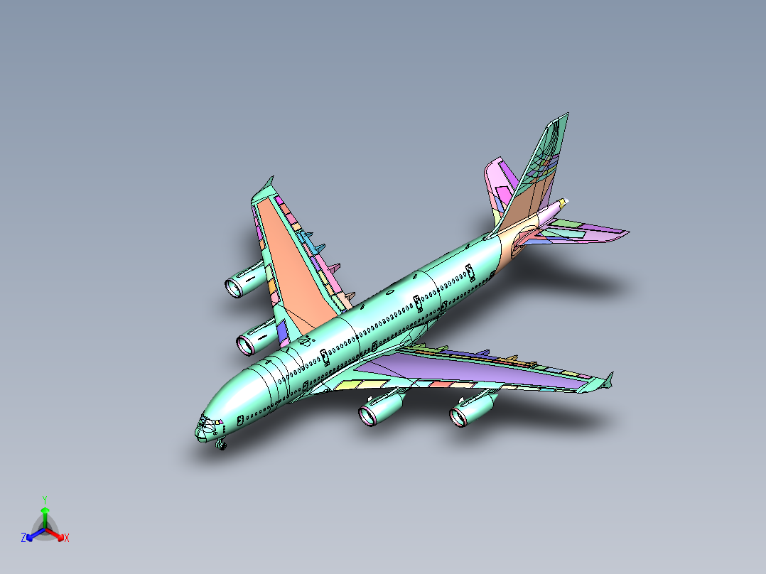 A380客机飞机正等轴测图