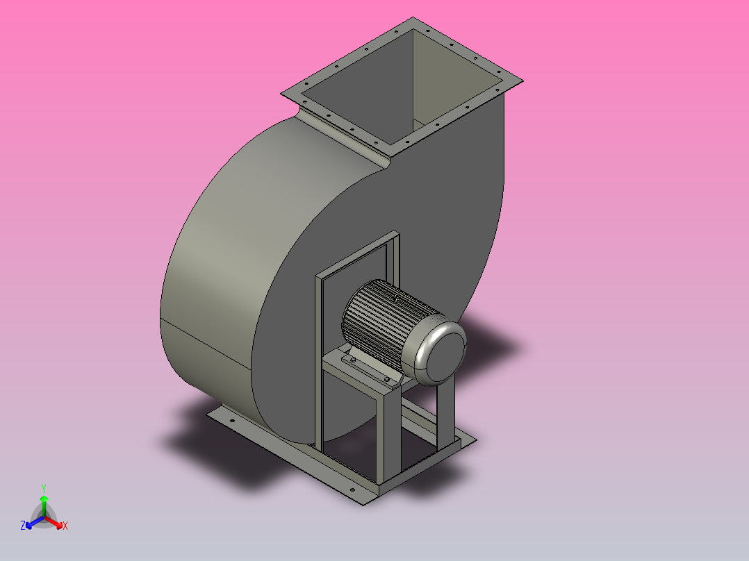 厨用风机YF系列厨用离心通风机[YF5-63№4.5A]正等轴测图