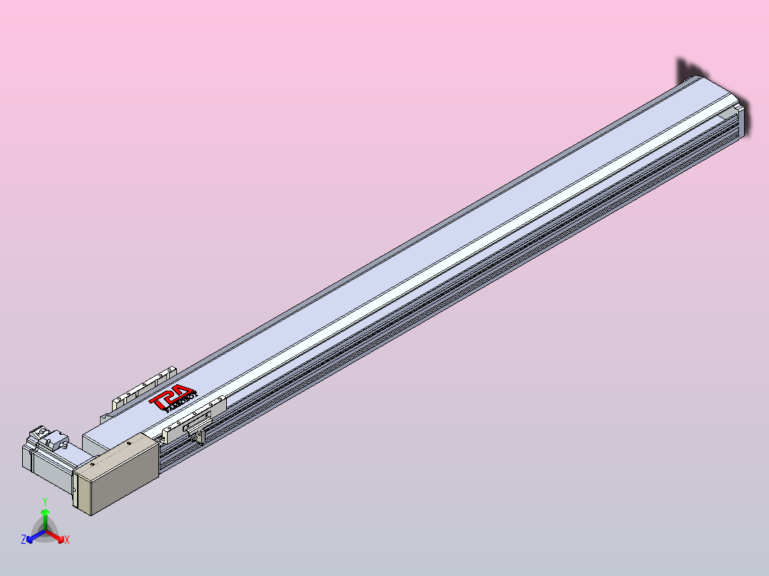 皮带直线轴半封闭可选导轨TPA-HNB-120D-110-L1050-MR-C-P40-N3主视图