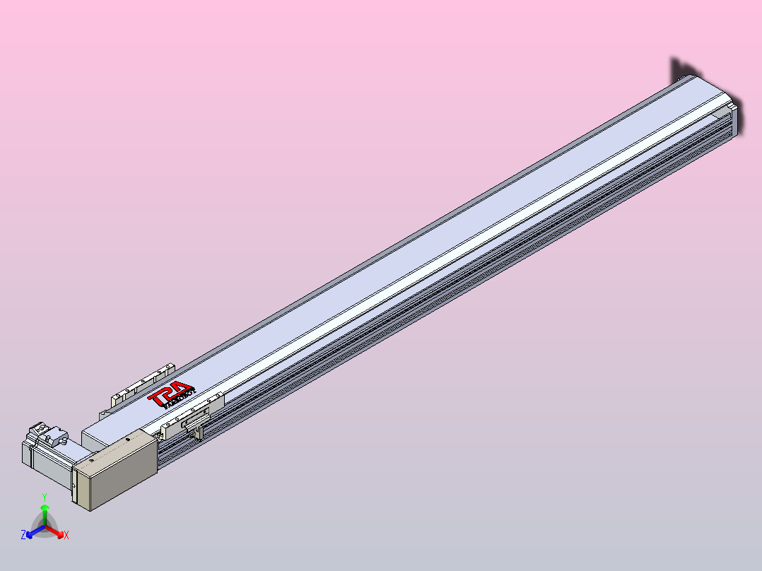 皮带直线轴半封闭可选导轨TPA-HNB-120D-110-L1050-MR-C-P40-N3正等轴测图
