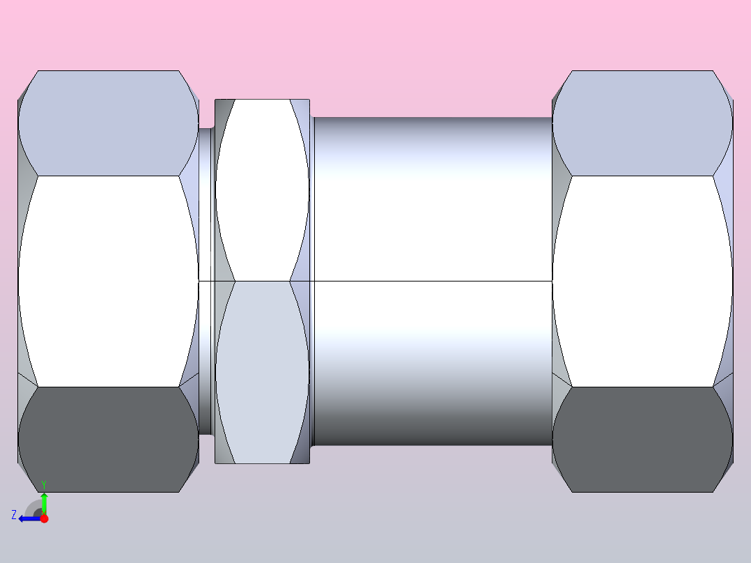 6C 6D 直通过板卡套接头[6C-45-RN]右视图