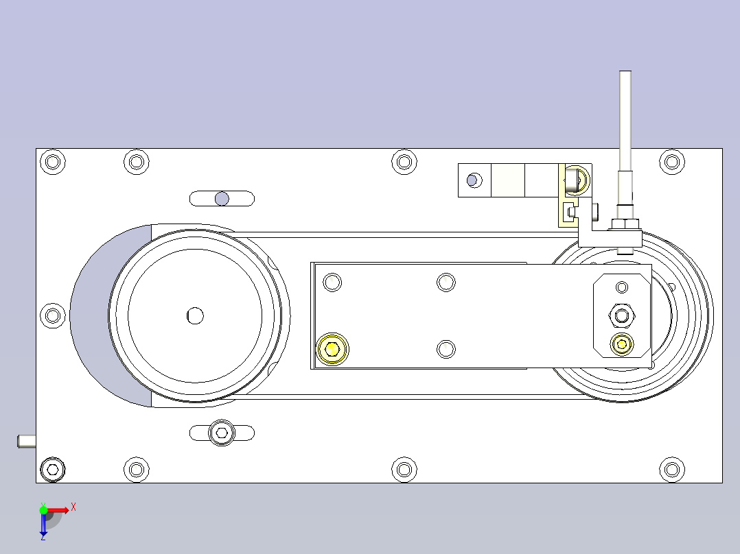 一种旋转气动夹具3D图纸俯视图