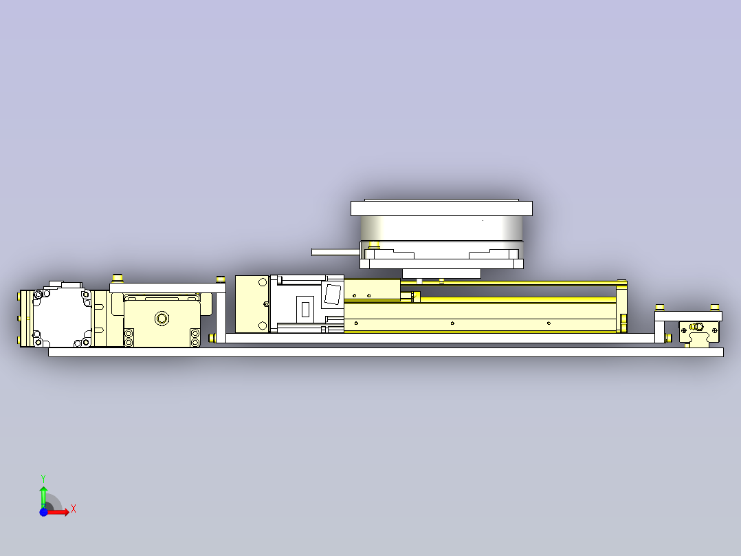 XYθ工作台3D图纸前视图