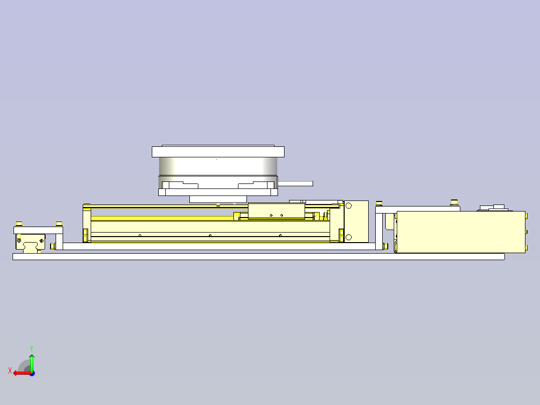 XYθ工作台3D图纸后视图