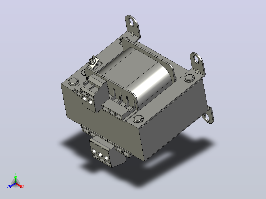 正泰变压器NDK-150-220-24（接线端子孔位数以产品实际为准)正等轴测图