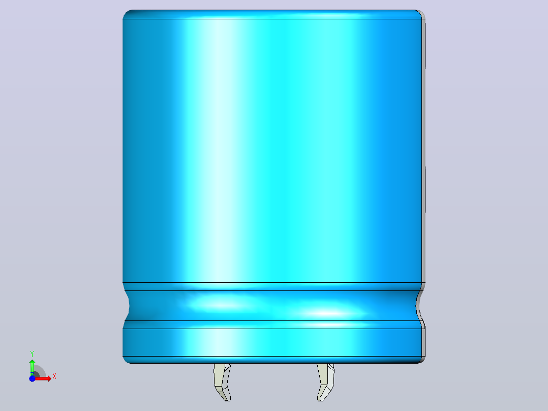 30 x35蓝白底片电解电容器前视图