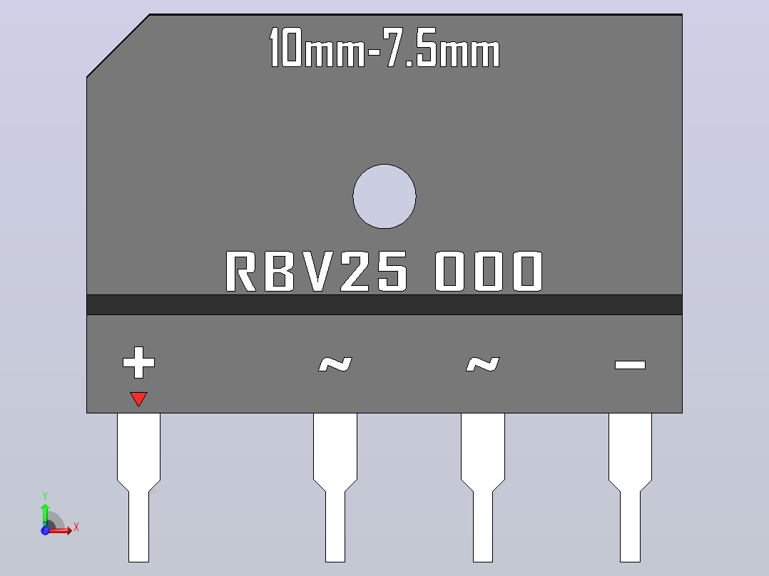 桥式整流器外壳RBV25.SLDPRT前视图