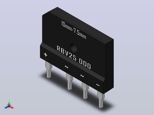 桥式整流器外壳RBV25.SLDPRT正等轴测缩略图