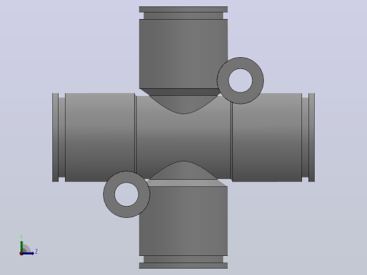 快速接头HKQ2TW十字四通接头[HKQ2TW08-00]左视缩略图