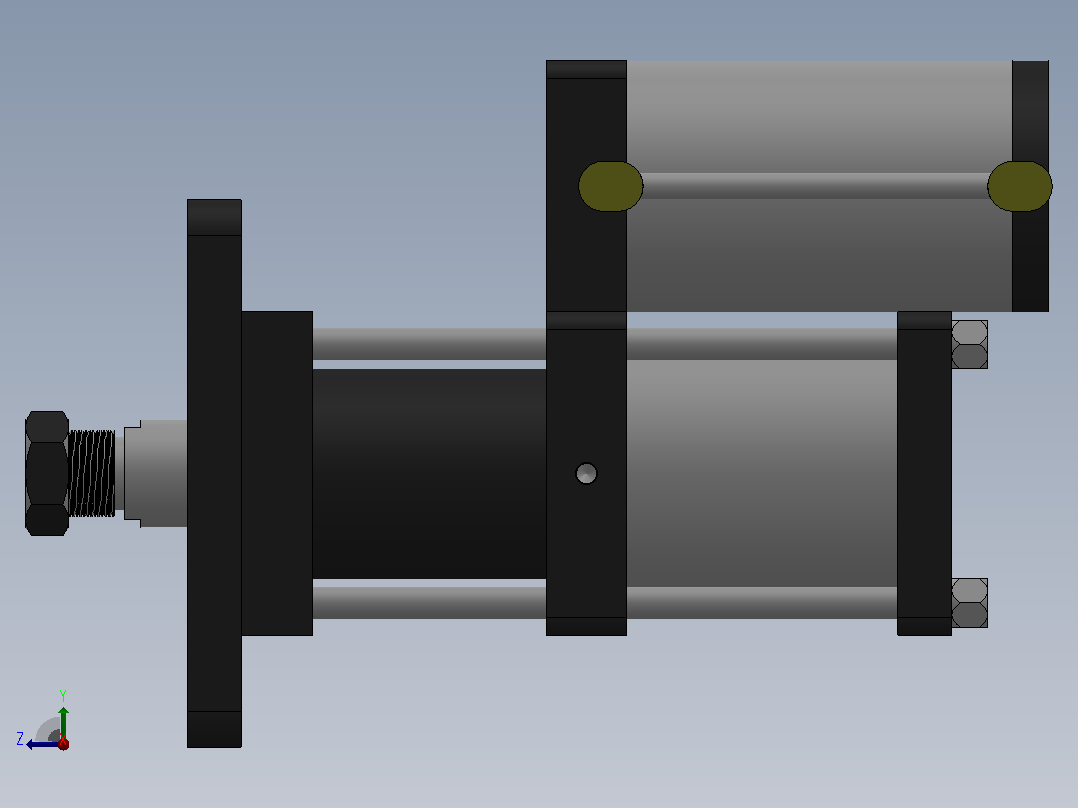 MPT-20T系列标准型[MPT-125-50-5-20T-M1-S1-0°]气压增压缸右视图