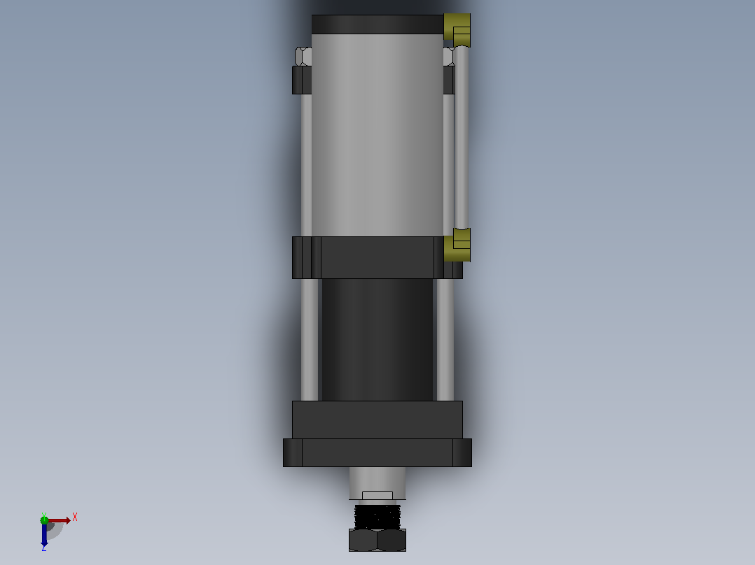 MPT-20T系列标准型[MPT-125-50-5-20T-M1-S1-0°]气压增压缸俯视图