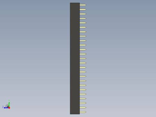母针头Female_Header_1x25_P2.0_H4.3_straight.step右视缩略图