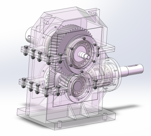 立式二级减速器设计（SW+CAD）缩略图