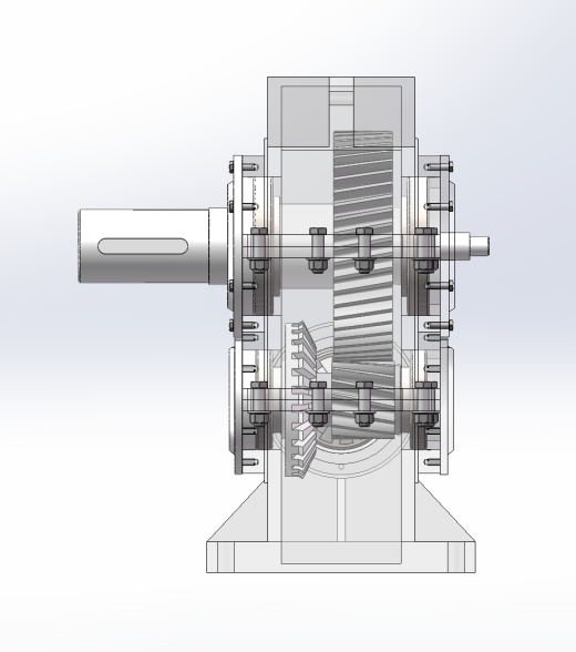 立式二级减速器设计（SW+CAD）缩略图