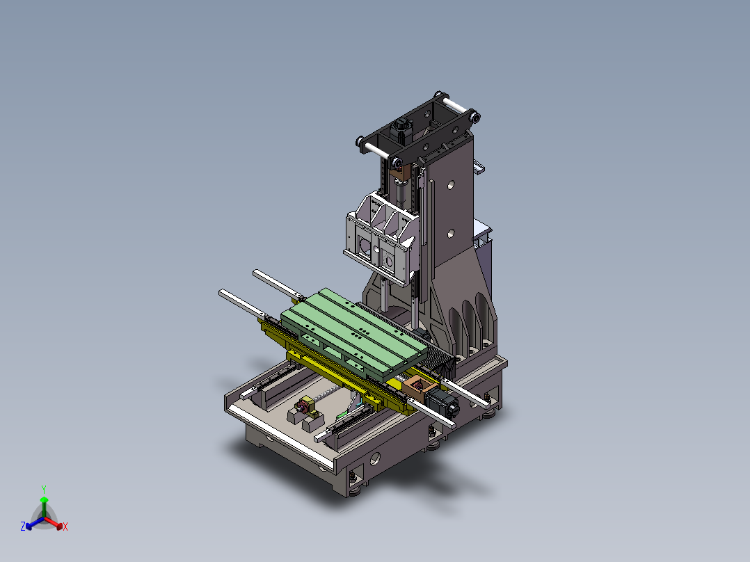 V65机床改造高精度机床sw16可编辑正等轴测图
