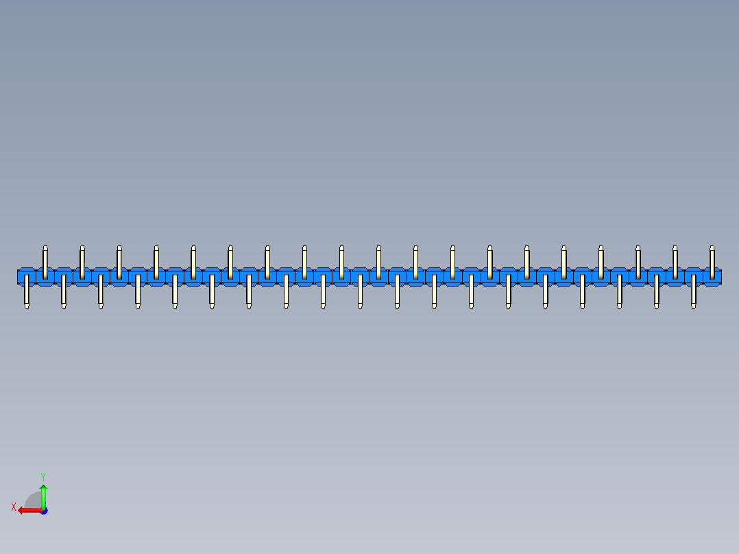 彩色公排针 100mil 2.54mm 系列-DS1022_blue_38p_100mil_Type_SMT_R1_rev1.0后视图