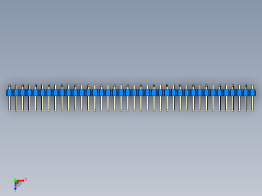 彩色公排针 100mil 2.54mm 系列-DS1022_blue_38p_100mil_Type_SMT_R1_rev1.0俯视缩略图